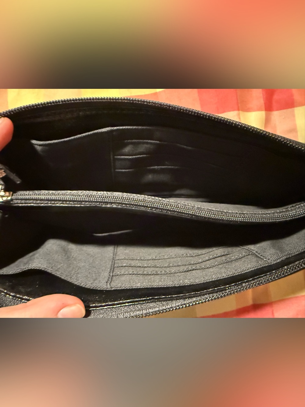 Talbots Black Quilted Patent Leather Clutch Wallet - Picture 7 of 12